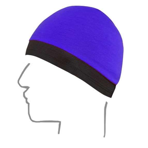 Breathable Wig Cap with Wide Elastic Band, Dome Shaping Liner Hat for Under Wigs and Weaves, Comfortable Base Cap for Men and Women, Stretchy and Lightweight-Blue
