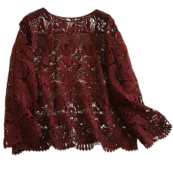 Breathable Women Lace Shirt With Unique Long Sleeves And Comfortable Blouses Elegant Women Wear Hollow out Shirt