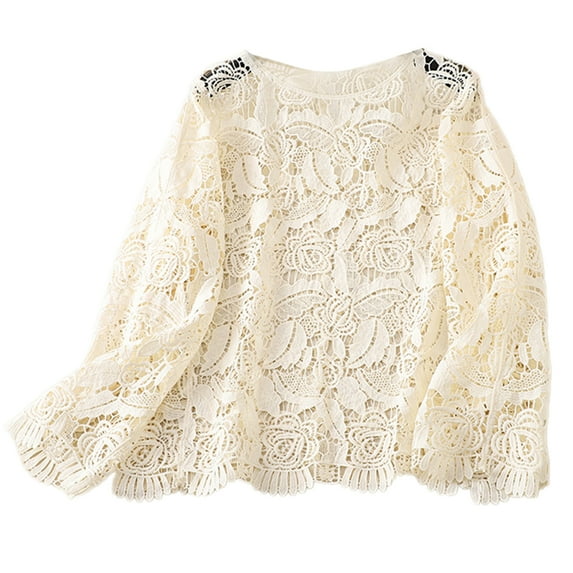 Breathable Women Lace Shirt With Unique Long Sleeves And Comfortable Blouses Elegant Women Wear Hollow out Shirt