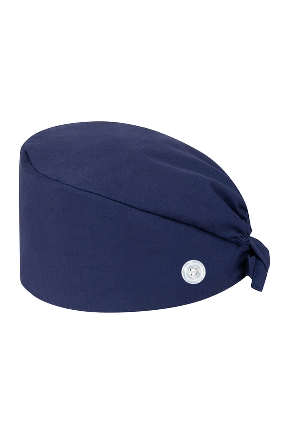Breathable Work Cap Unisex Scrub Cap with Buttons Adjustable Ponytail Medical Hat