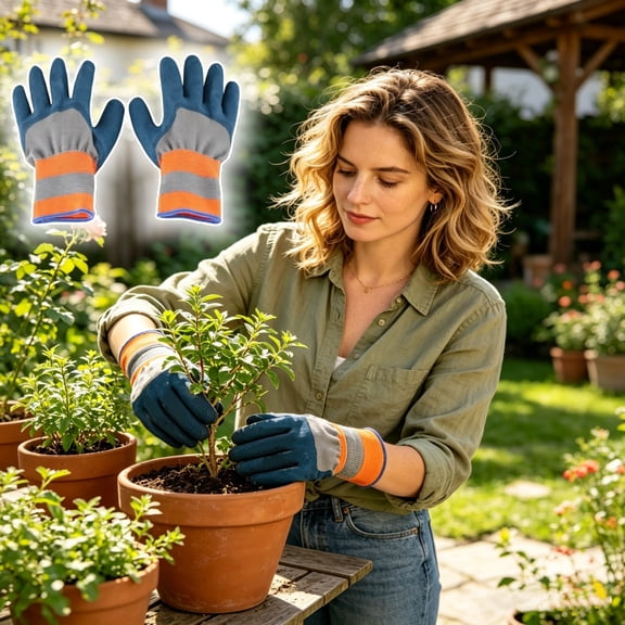 Breathable Work Gloves with Latex Grip, Lightweight Non-Slip Safety Hand Protection for Gardening, Construction, Warehouse & DIY Tasks