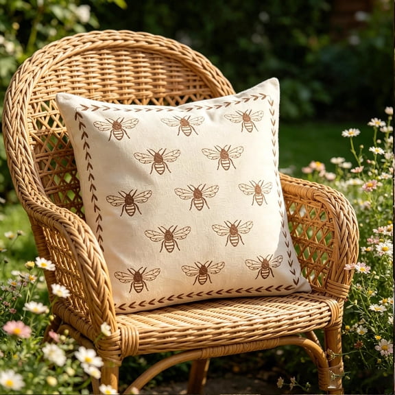 Breathable Woven Linen Pillowcase, Exquisite Handmade Embroidery Cushion Cover, Soft Skin-Friendly Household Textile, Removable Decorative Protector for Sofa/Couch/Living Room Interior Design, A