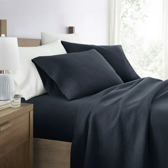 Ultra Soft & Stretchy Jersey Cotton Bed Sheets Set Wrinkle Free & Breathable Full Navy Bedding by Comfort Canopy