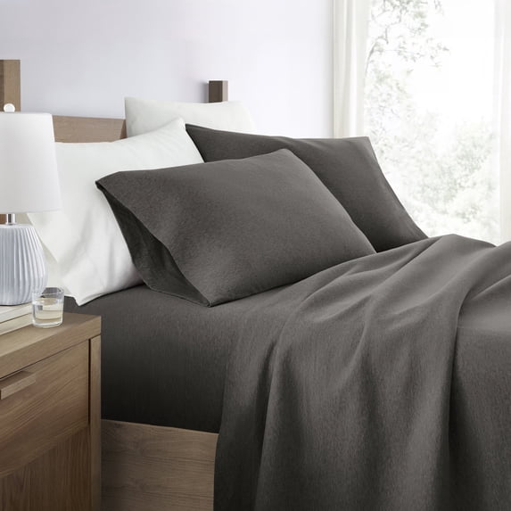 Ultra Soft & Stretchy Jersey Cotton Bed Sheets Set Wrinkle Free & Breathable King Gray Bedding by Comfort Canopy