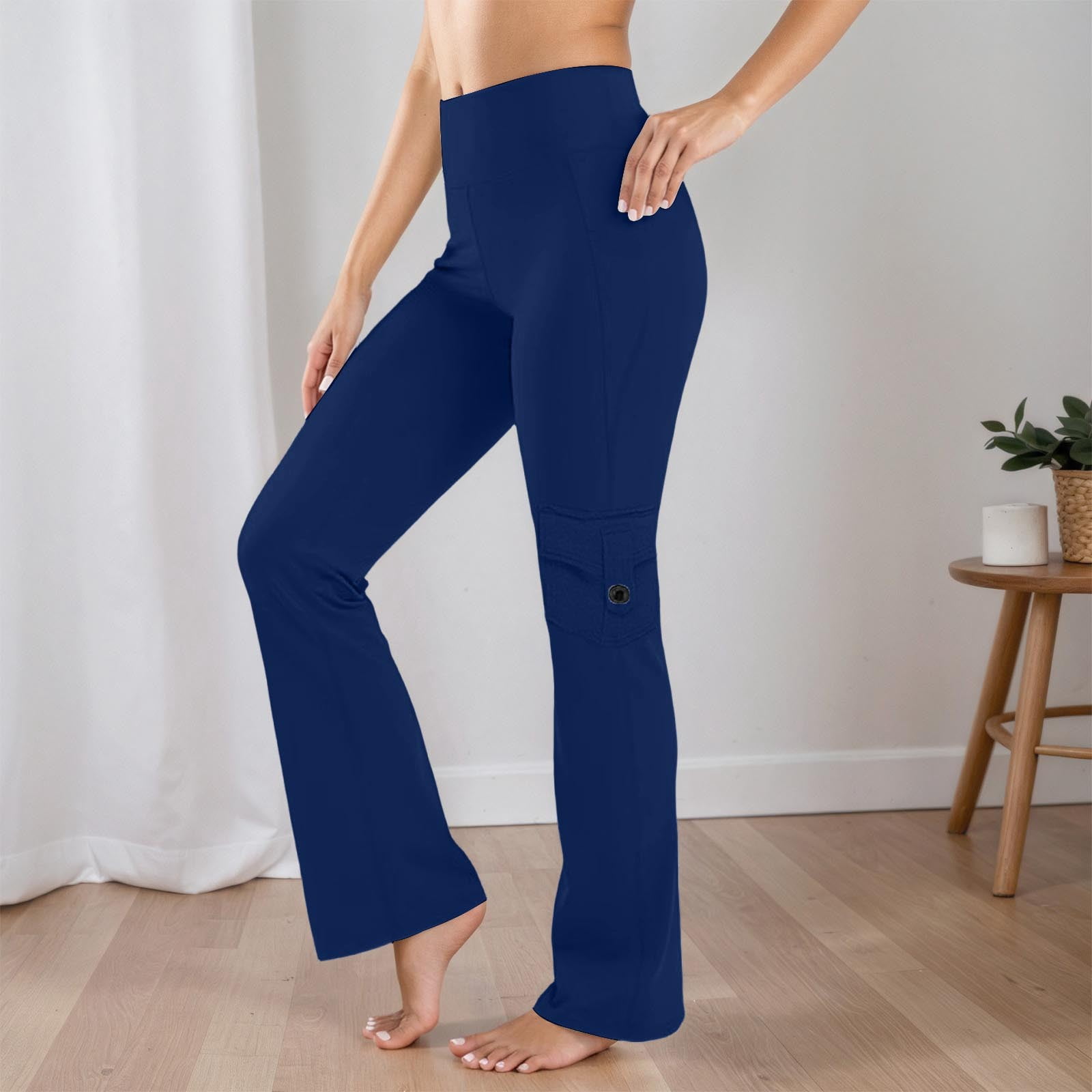 Breathable Yoga Pants With Button Pockets For Activewear Flexible High ...