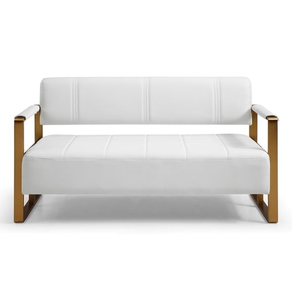 Breathable and Comfortable Faux Leather Sofa / Fits Well in Small Reception Areas