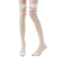 thumbnail image 1 of Breathable ’s Summer Lightweight Knit Knee High Stockings With Lace R Hollow Design Lightweight Sheer Thigh High Socks For Everyday Wear, 1 of 5