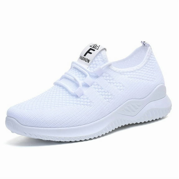Breathable Woven Women's Shoes, Convenient Elastic Shoelaces, No Tying, Soft Sole, Strong Support, No Pressure, Meet Daily/Commuting/Light Walking Needs