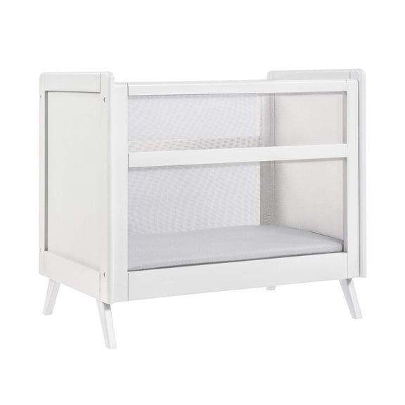 BreathableBaby 2-in-1 Breathable Mesh Mini Crib with Mattress, White, Greenguard Gold Certified