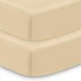 thumbnail image 1 of BreathableBaby All-in-One Fitted Sheet & Waterproof Cover for Crib Mattresses, 2-Pack, Beige, 1 of 6
