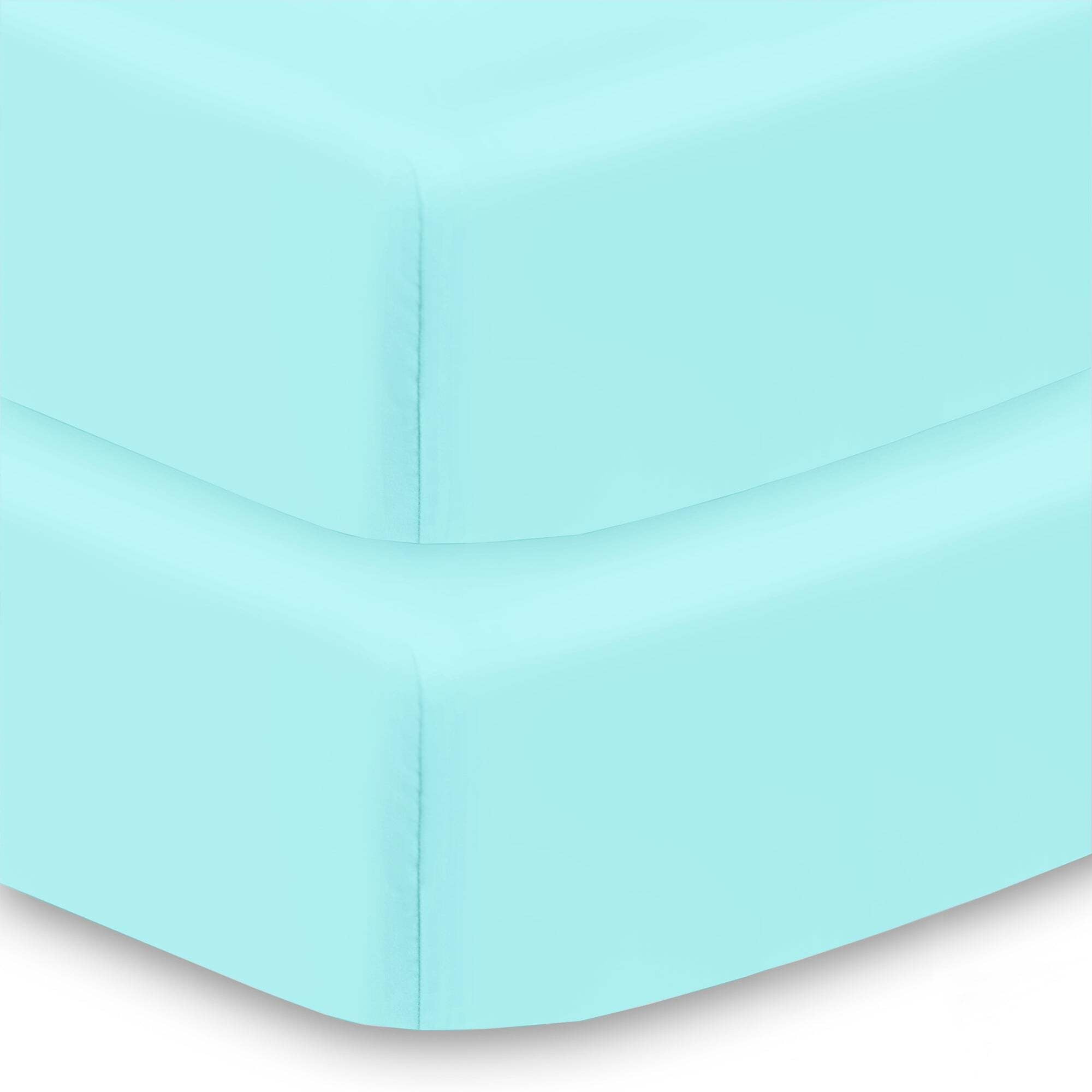 BreathableBaby All-in-One Fitted Sheet & Waterproof Cover for Crib Mattresses, 2-Pack, Blue Aqua