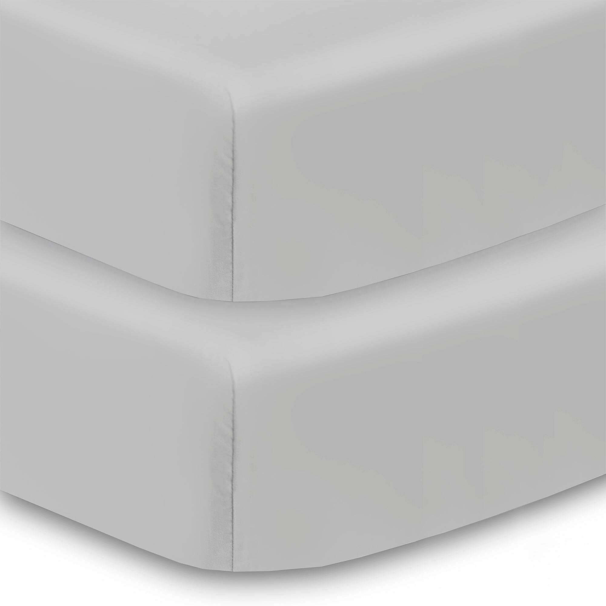 BreathableBaby BreathableBaby All-in-One Fitted Sheet & Waterproof Cover for Crib Mattresses, 2-Pack, Gray