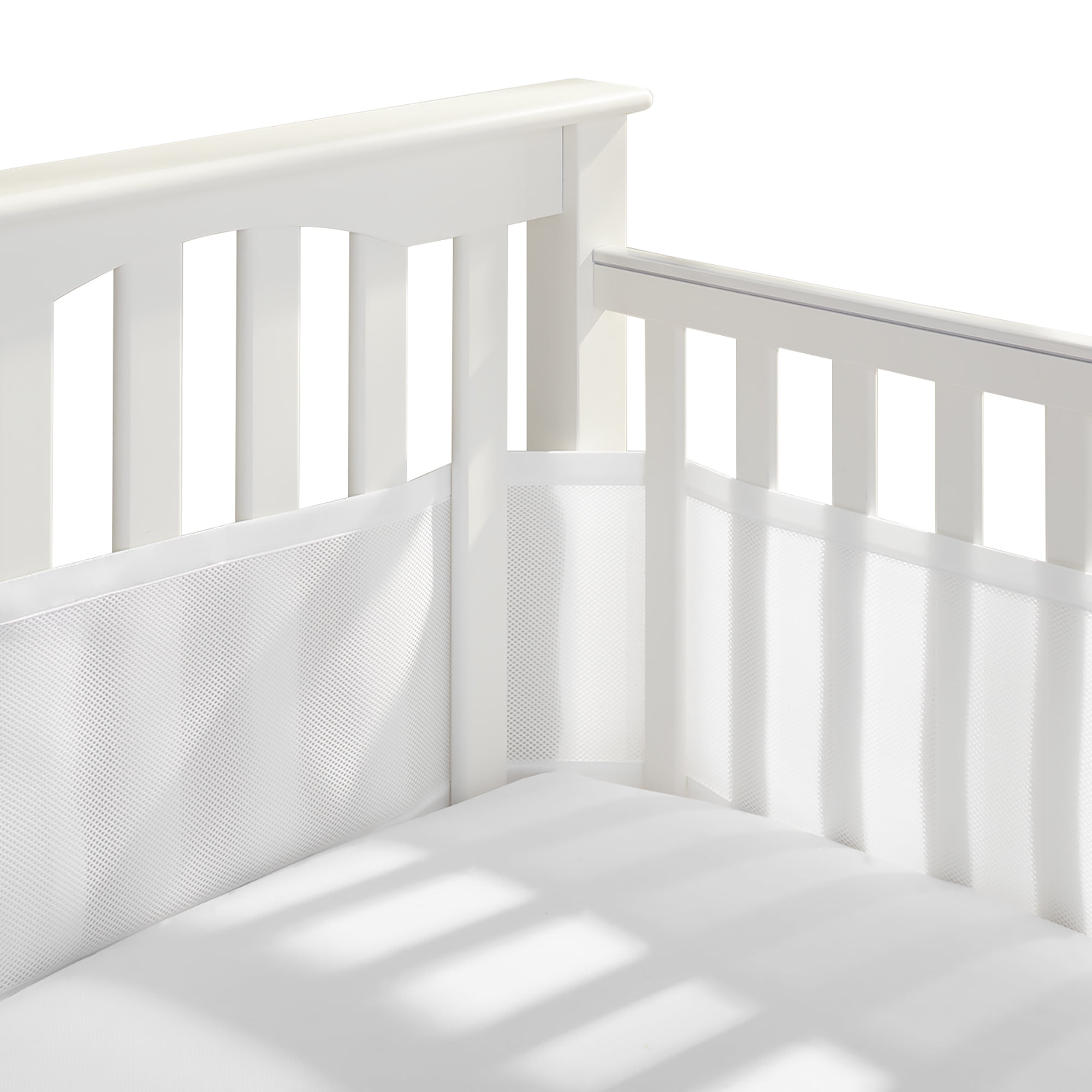 BreathableBaby Breathable Mesh Liner For Full Size Cribs Classic 3mm Mesh White Walmart