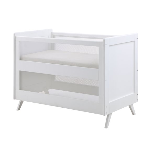 BreathableBaby Breathable Mesh 3-in-1 Convertible Crib, White, Greenguard Gold Certified