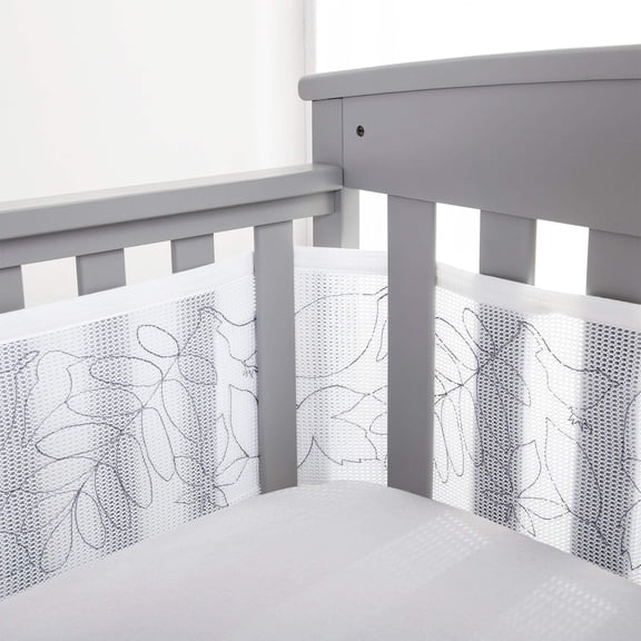 BreathableBaby Breathable Mesh Crib Liner – Deluxe Embroidered Collection – Feathered Friends