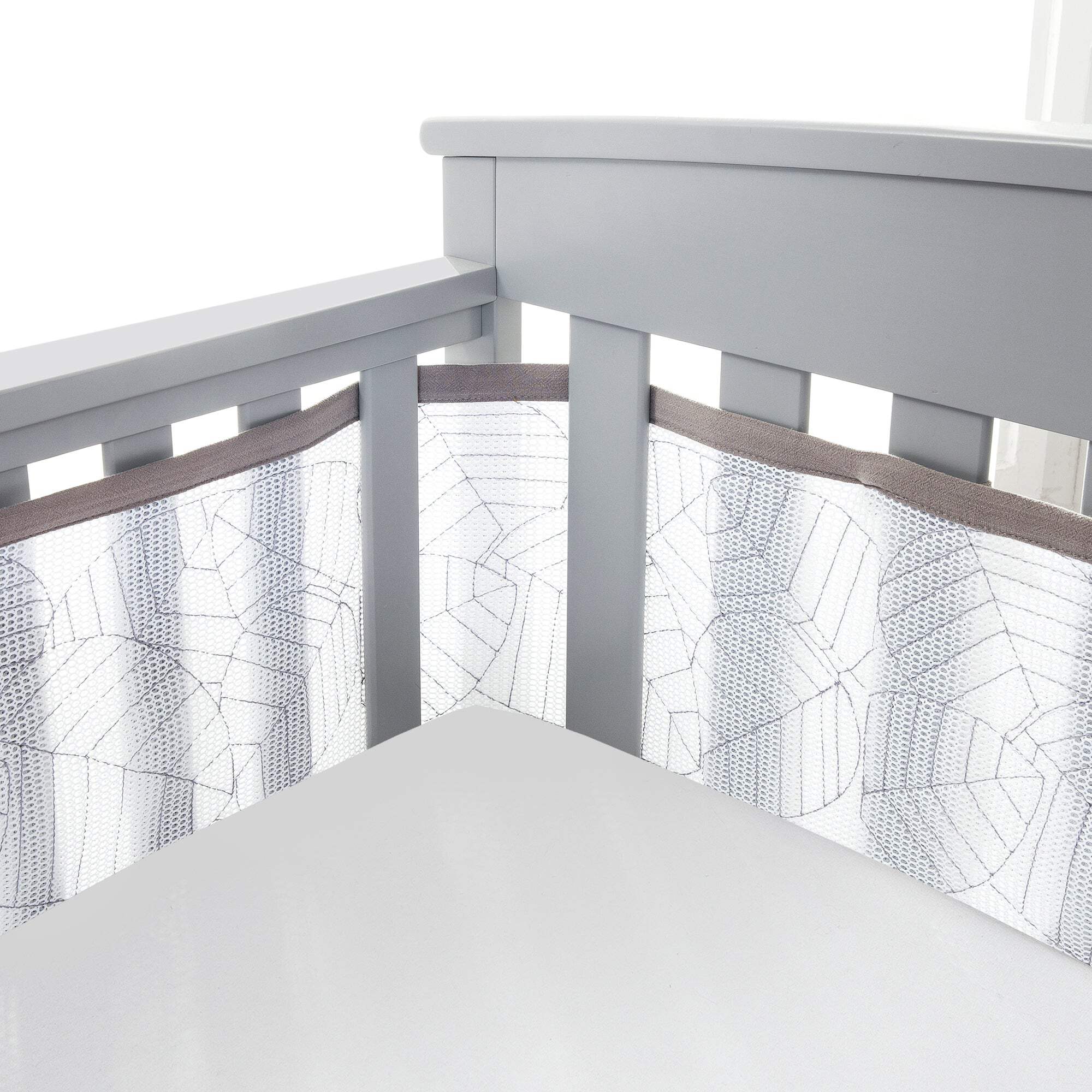 BreathableBaby Breathable Mesh Crib Liner – Deluxe Embroidered Collection – Woodland Leaves