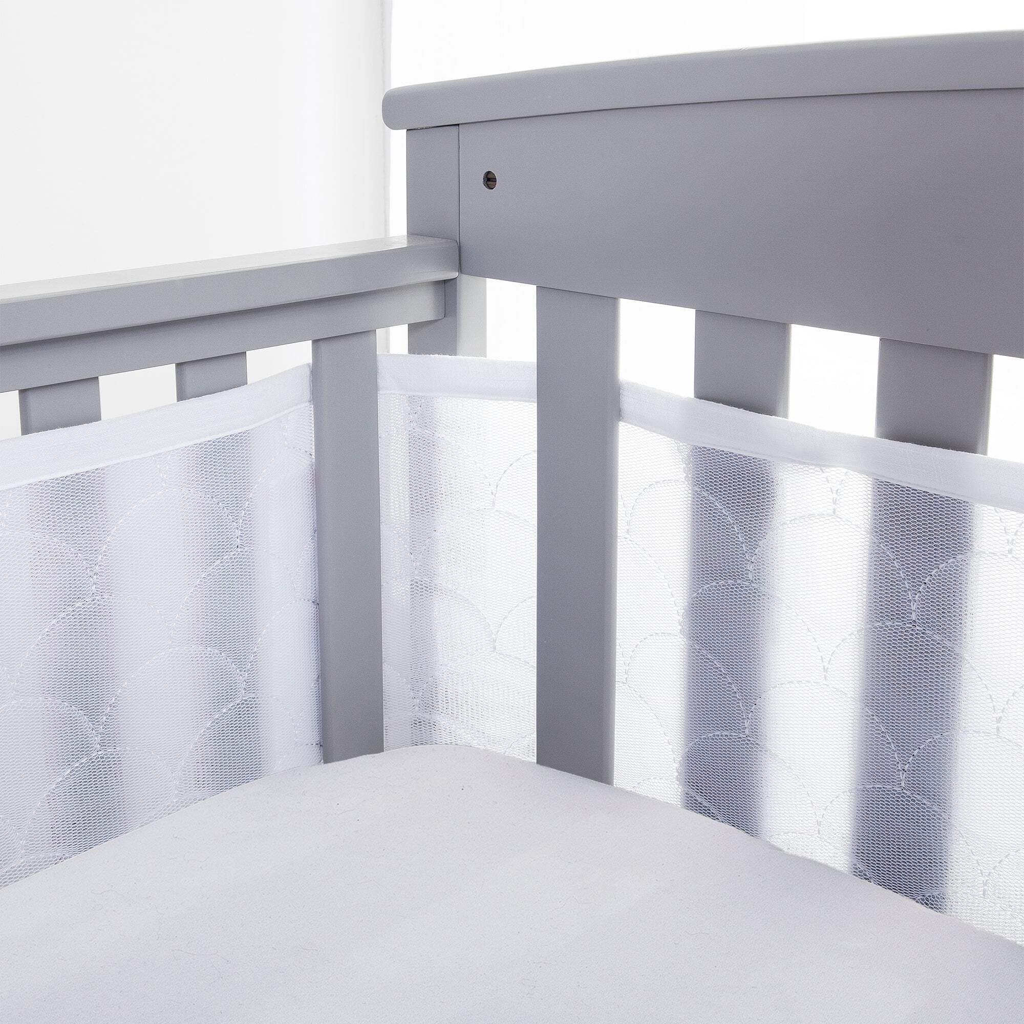 BreathableBaby Breathable Mesh Crib Liner – Deluxe Sheer Quilted Collection – Scallop
