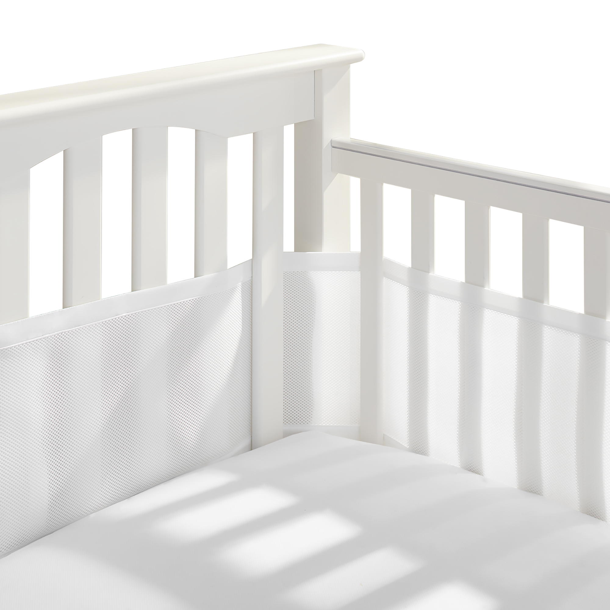 BreathableBaby Breathable Mesh Liner For Full-Size Cribs, Classic 3mm Mesh, White - image 1 of 6