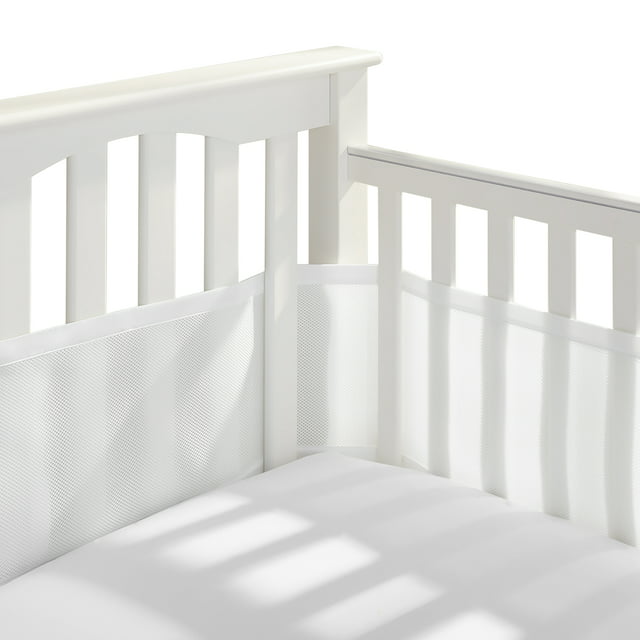 BreathableBaby Breathable Mesh Liner For Full-Size Cribs, Classic 3mm Mesh, White