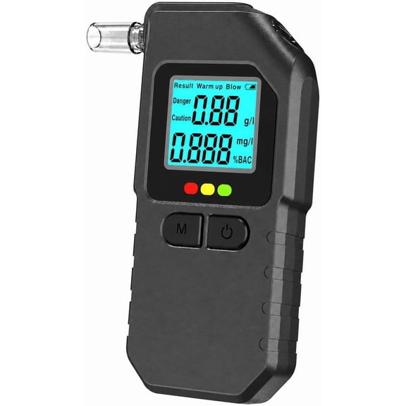 Breathalyzer Alcohol Tester BAC Tester for Driving Safety Portable LCD Breathalyzer 20 Mouthpieces