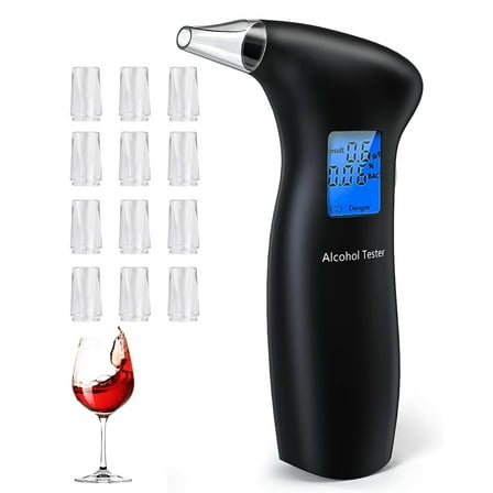 Breathalyzer,Portable Breathalyzer for Alcohol Personal Alcohol Breathalyzer Tester with LCD Display and Reusable Mouthpieces for Personal&Professional Use