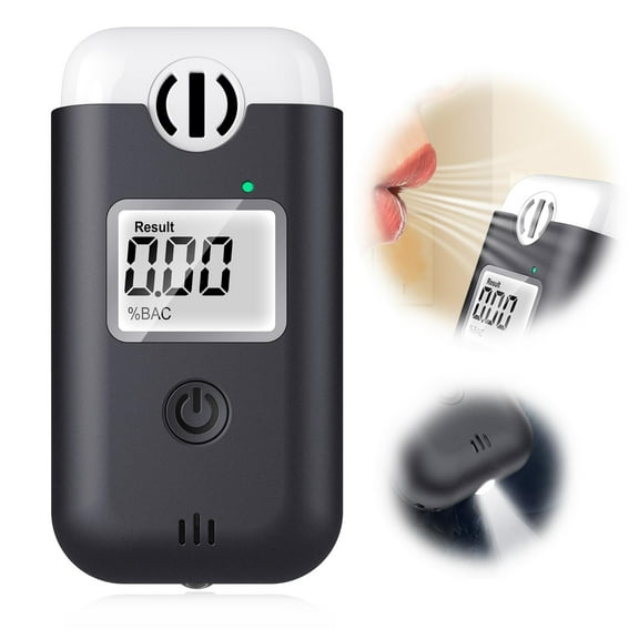 Breathalyzer | Professional-Grade Accuracy | Portable Personal Breathalyzer, Direct Blow, no Need to Change Mouthpieces. Digital Blue LCD Display with Illuminated Light for Personal and Family Gatheri