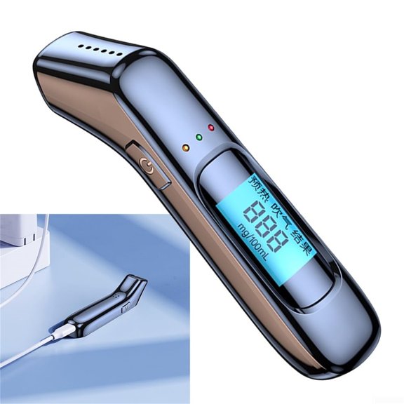 Breathalyzer Tester For Car Safety Include LCD Digital Display High Sensitivity Semiconductor Sensor 0.000-0.199% BAC Range Rechargeable