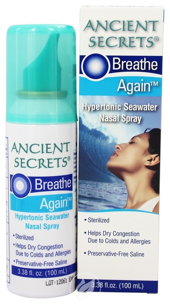 Breathe Again Nasal Spray 3.38 oz by Ancient Secrets, Pack of 2