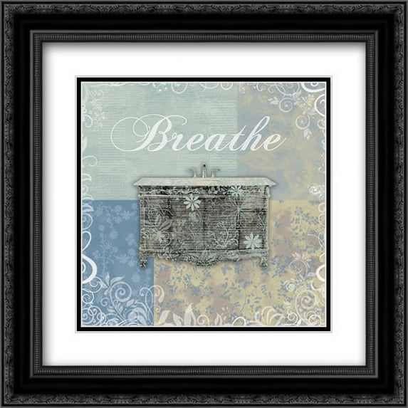 Breathe Bath Tub 2x Matted 20x20 Black Ornate Framed Art Print by Gibbons, Lauren