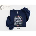 thumbnail image 1 of Breathe Believe Become Sweatshirt, Floral Womens Sweatshirt, Christian Sweatshirt, Faithful Shirts, Jesus Beliver Shirt, Gifts For Christian, Full size S-5XL, 1 of 5