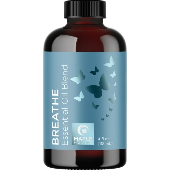 Breathe Blend Essential Oil for Diffuser - Invigorating Breathe Essential Oil Blend with Eucalyptus Peppermint Tea Tree and Mint Essential Oils for Diffusers for Home and Shower Aromatherapy 4oz