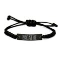 thumbnail image 1 of Breathe Bracelet for Men Him Inspirational Black Rope Stainless Steel Jewelry, 1 of 1