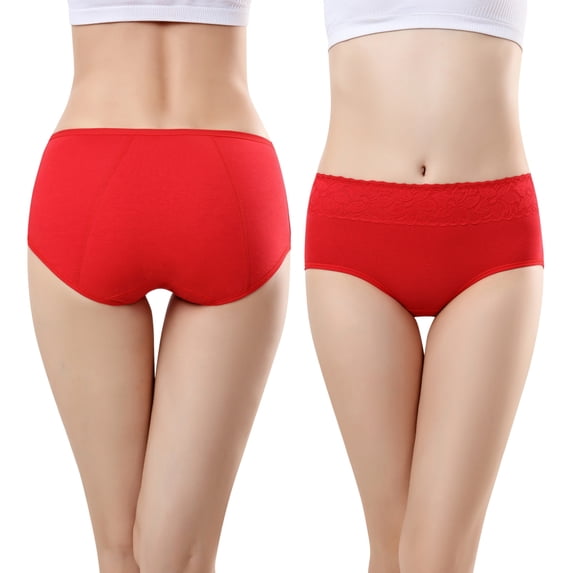 Breathe Cotton Brief Underwear for Women Mid-Rise Floral Postpartum Hipster Ladies Lace Panties Girls Full Coverage Briefs Cotton Stretch Briefs