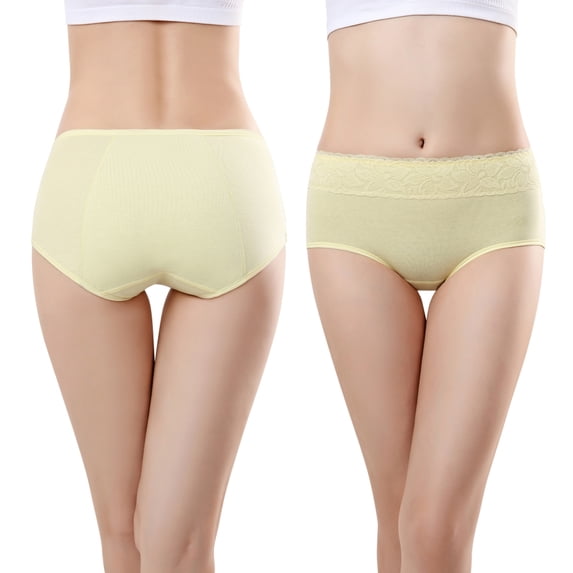 Breathe Cotton Brief Underwear for Women Mid-Rise Floral Postpartum Hipster Ladies Lace Panties Girls Full Coverage Briefs Cotton Stretch Briefs