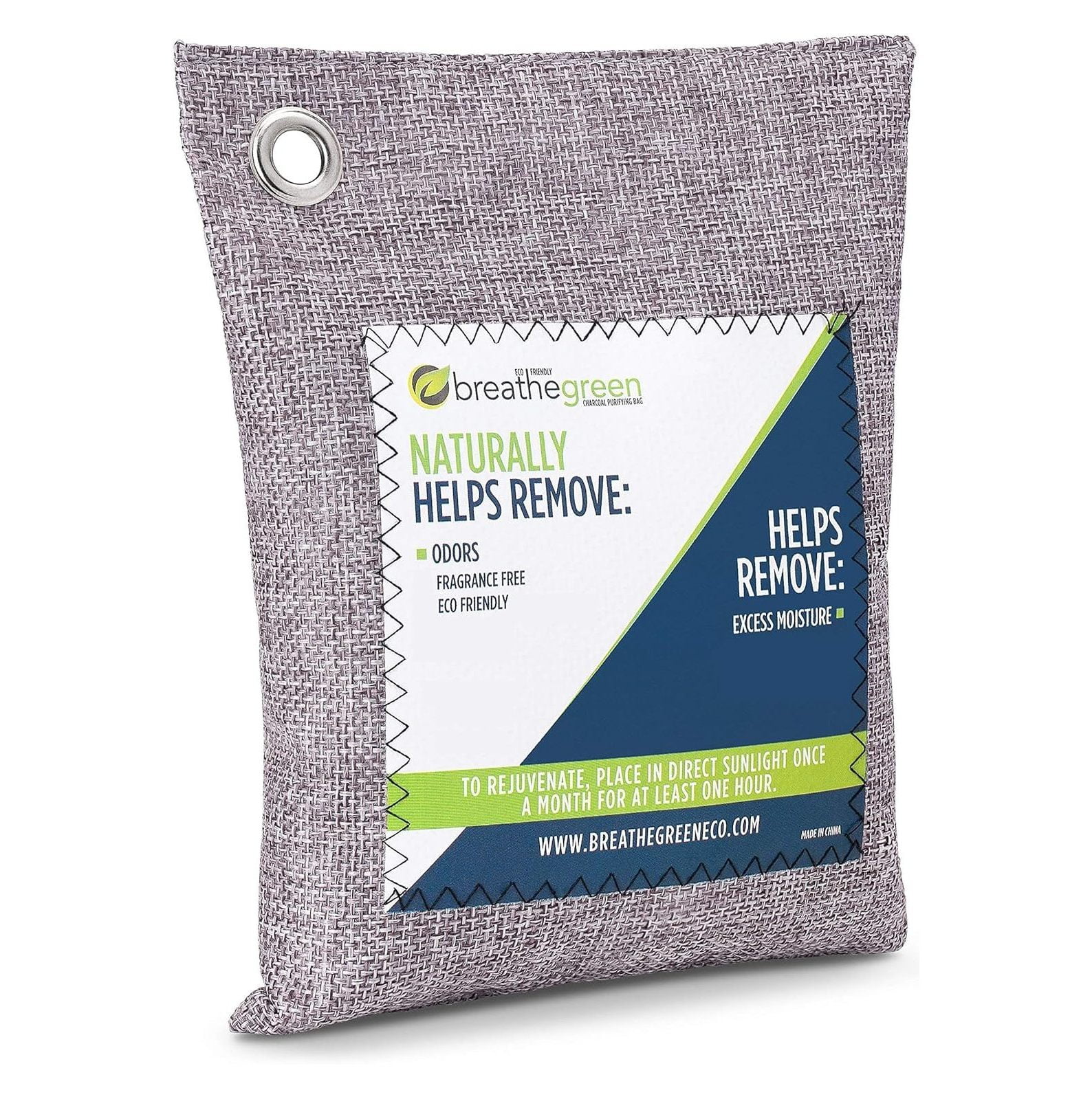 Breathe Green Bamboo Charcoal Odor Bag, Activated Charcoal Odor