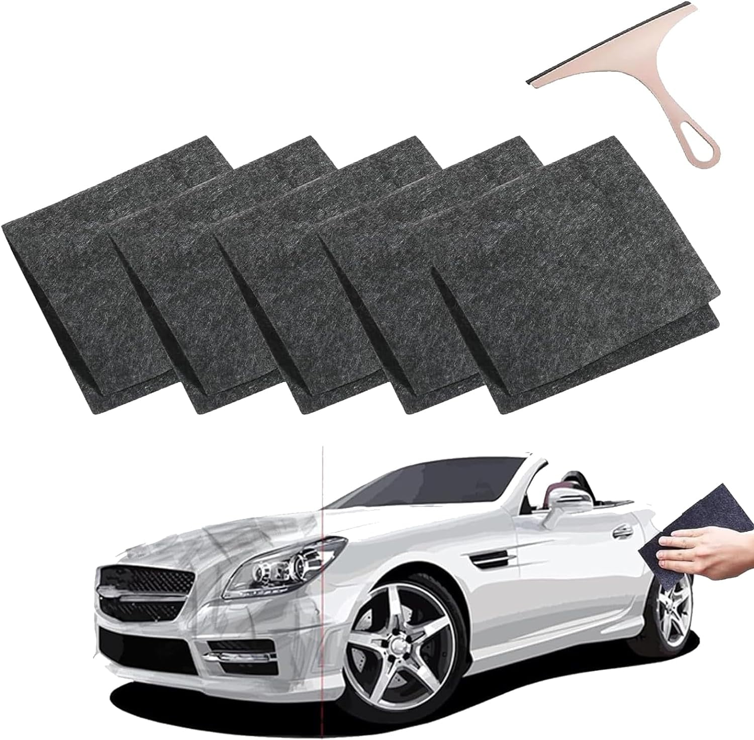 Nano Sparkle Cloth Lot De 10 - Chiffon Anti-Rayures Pour Voiture, Élimine Micro-Rayures, Oxydation, Saleté, Adapté Toutes Peintures
