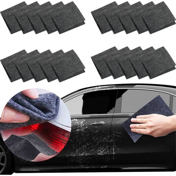 Breathe Green Nano Sparkle Cloth, Nano Removal Car Paint Scratch Repair Cloth, Nano Sparkle Cloth, Removes Scratches, Bird Droppings Stains for Vehicles Car Paint Deep Scratches Repair(4 * 4/20PCS)