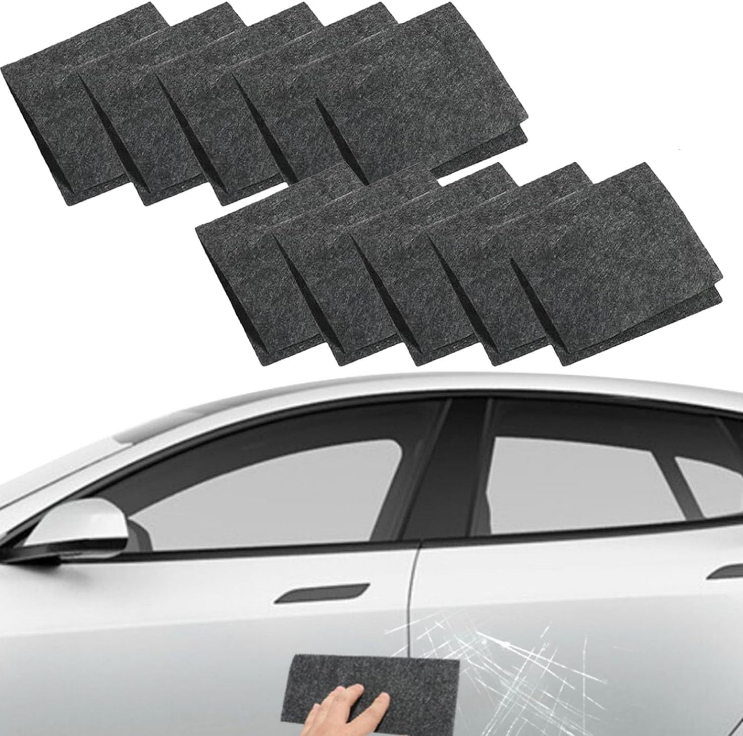 4-Pack Nano Sparkle Cloth For Car Scratches - Scratch Remover Magic Cloth, Universal Use
