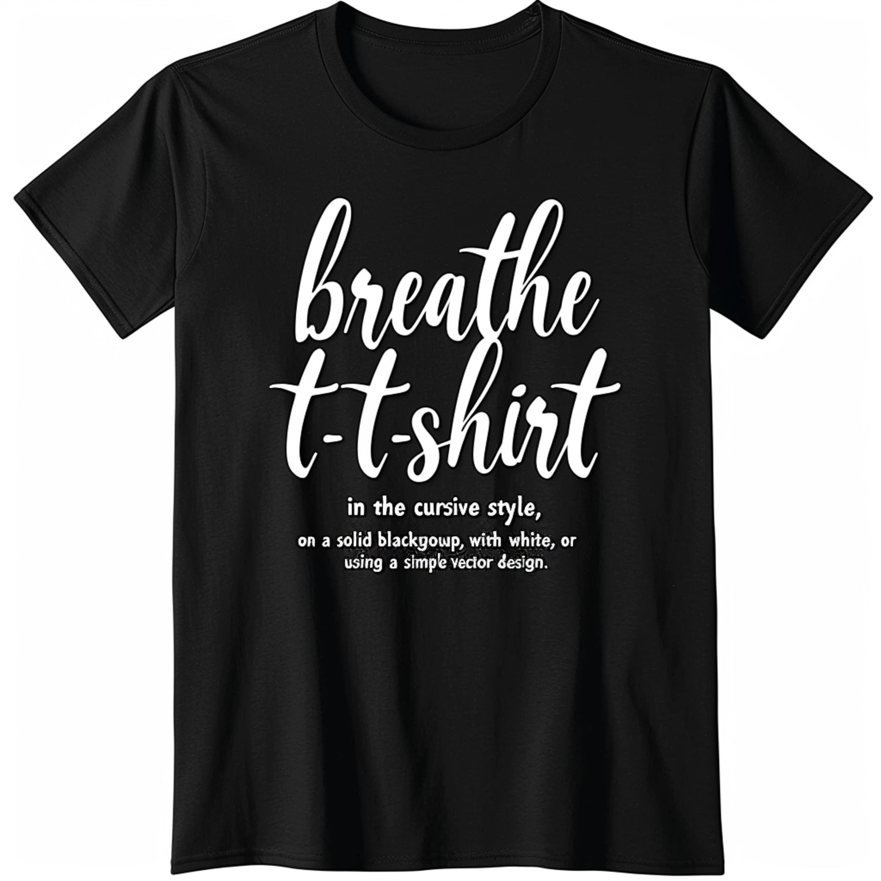 Breathe In Cursive Style Black TShirt Elevate your style with this 