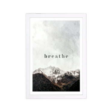 Breathe' Mountains 13" x 1.00" Framed Painting Art Print, by Wynwood Studio
