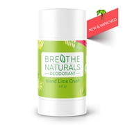 Breathe Naturals Deodorant - 24 Hour Freshness - Aluminum Free & Vegan - For Sensitive Skin, Men, Women & Kids - 2.6 oz Stick - Made in the USA - Island Lime Crush