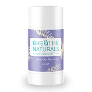 Breathe Naturals Deodorant - 24 Hour Freshness - Aluminum Free & Vegan - For Sensitive Skin, Men, Women & Kids - 2.6 oz Stick - Made in the USA - Lavender Vanilla