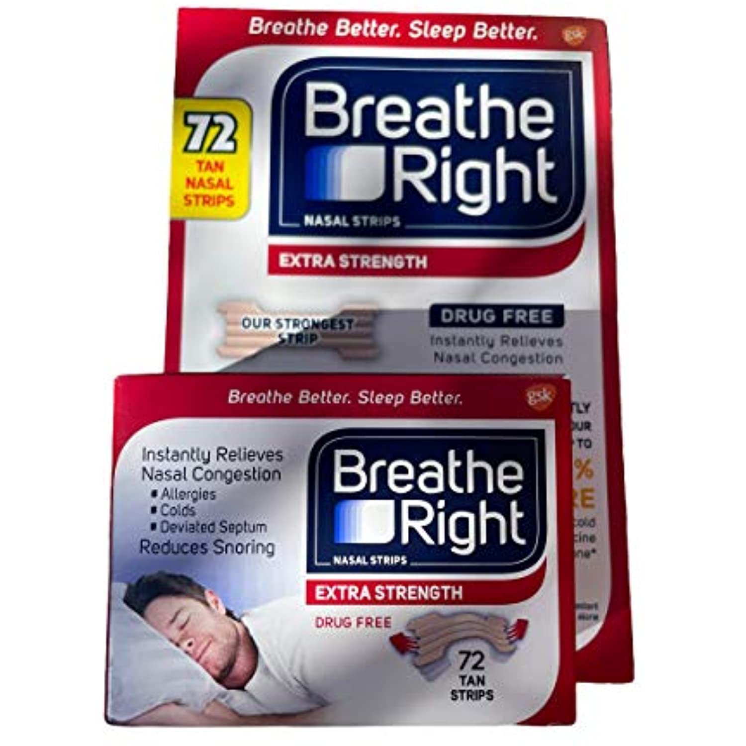 Breathe Right Extra Nasal Strips, 72 Count, 4 Pack