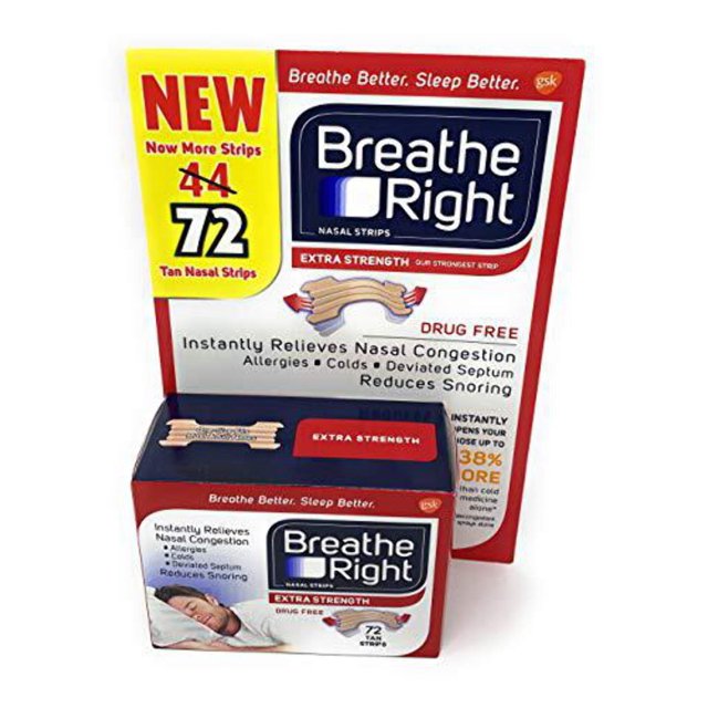 Breathe Right Extra Nasal Strips, 72 Count (Premium Pack)