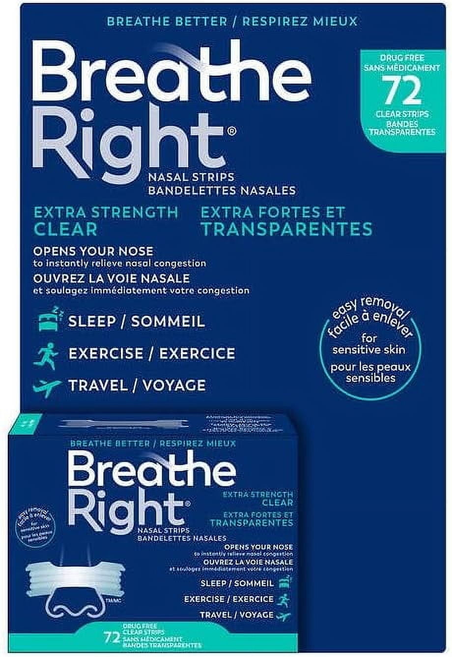 Breathe Right Extra Strength Clear Nasal Strips - 72 Strips [Healthcare]