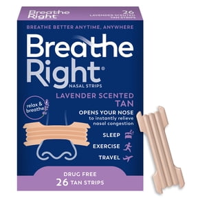 Breathe Right Nasal Strips, Tan Nasal Strips, Extra Strength, Calming Lavender Scent, 26 Count