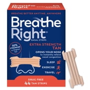 Breathe Right Nasal Strips, Tan Nasal Strips, Extra Strength, 44 Count