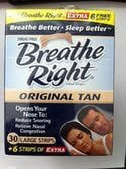 Breathe Right Original Tan 180 Large Strips + 36 Strips of Extra