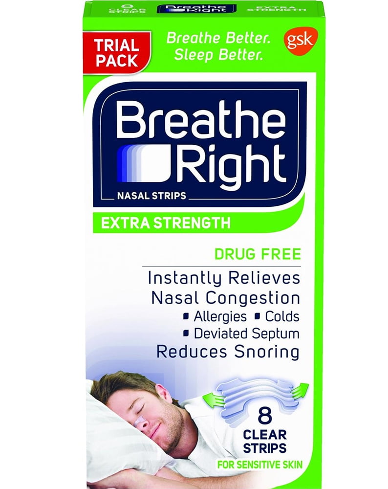 Breathe Right Nasal Strips Extra Strength Clear for Sensitive Skin 8