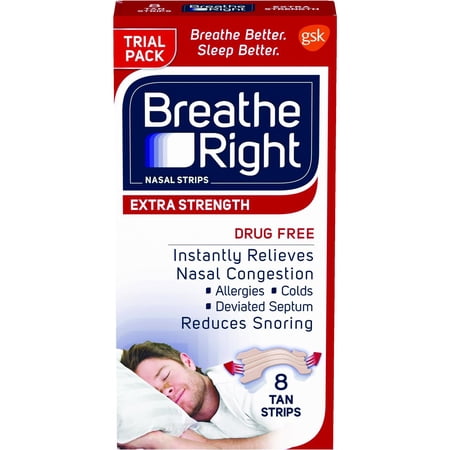 Breathe Right Nasal Strips Extra Tan - 8 Count